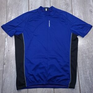 Schwinn Cycling Jersey Mens XL Blue Short Sleeve 1/2 Zip Bike Top